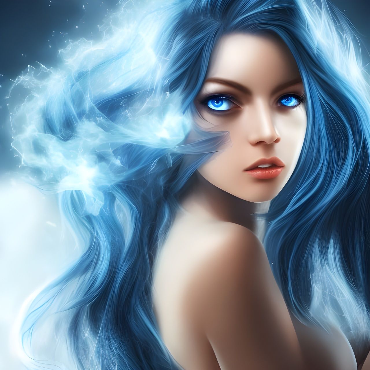 Stunning Fire Elemental Portrait in Photorealistic Style