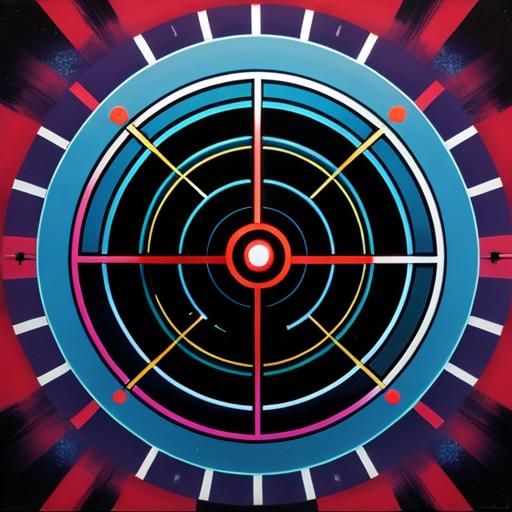 Psychedelic Precisionist Painting Responding to Signal