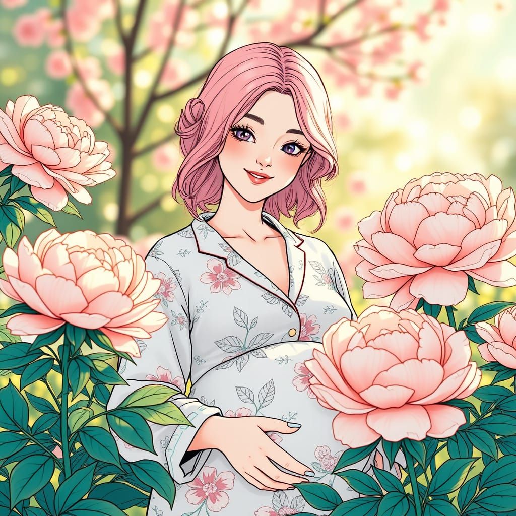 Elegant Floral Goddess in Pastel Hues