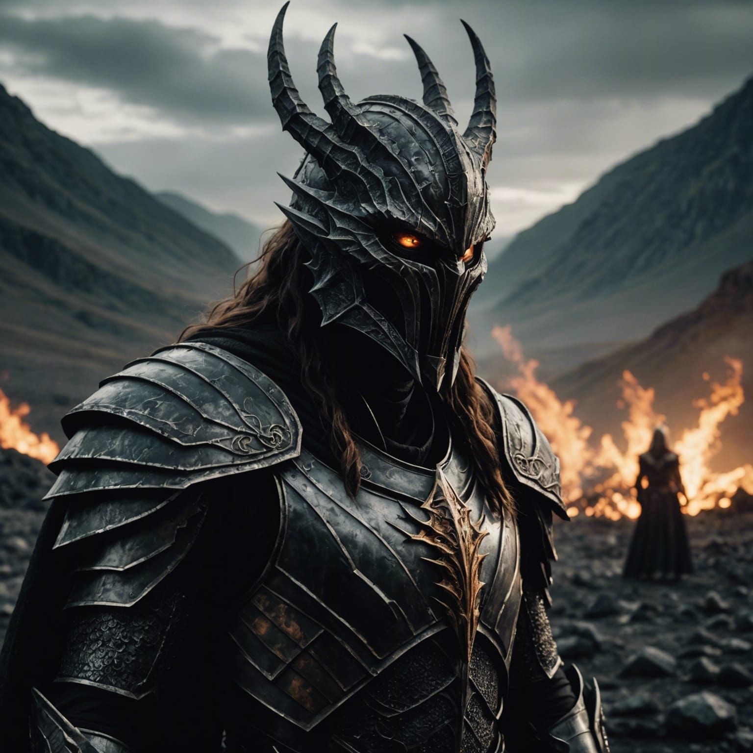 Dramatic Film Still of Sauron, Cinematic Lighting