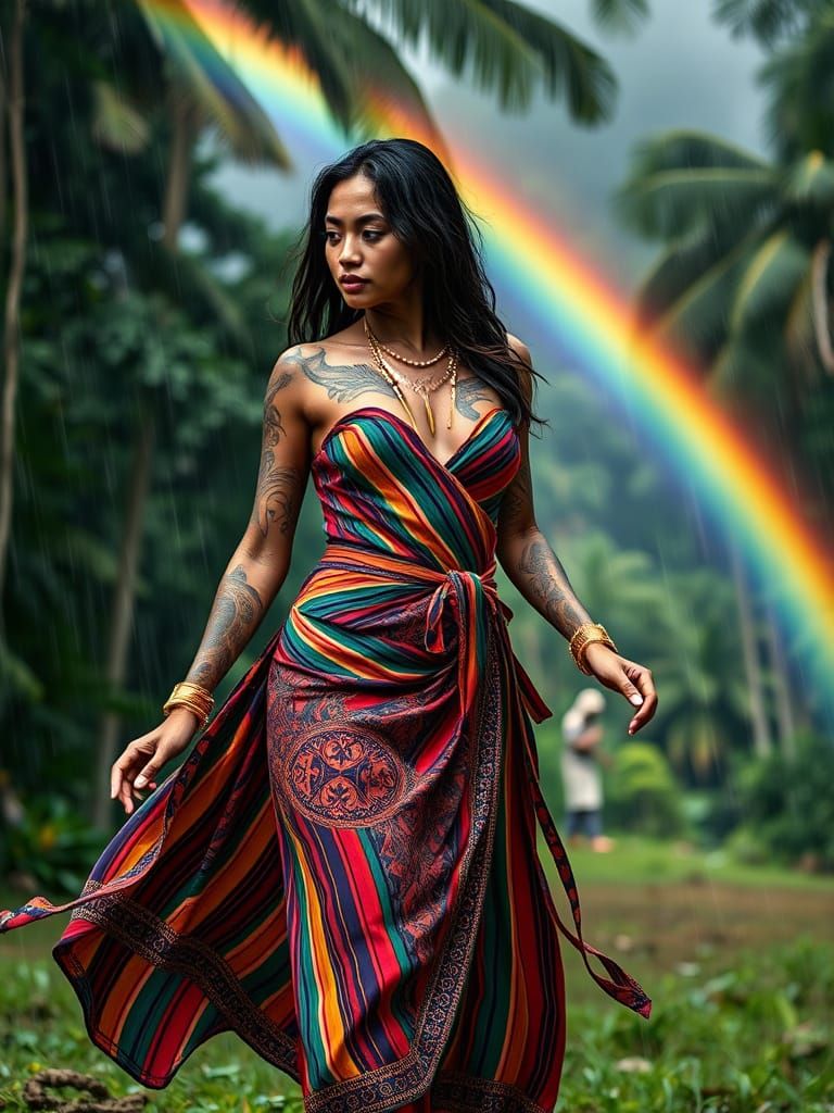 Rainbow Dancer in Tropical Rain