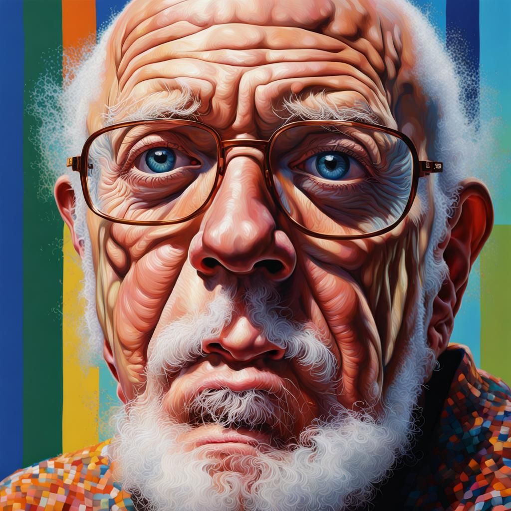 Hyperrealistic Portrait with Splash Art Background