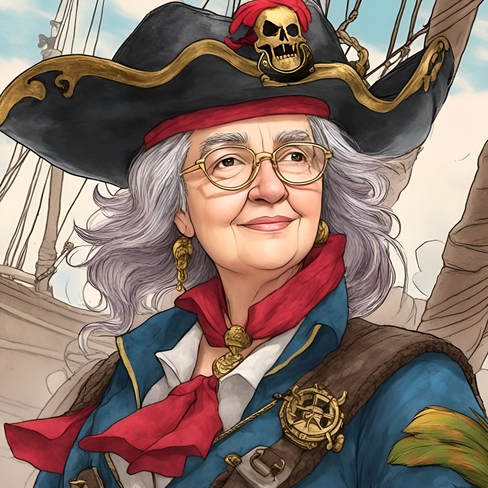 Disney Pirate Portrait in Anime Style