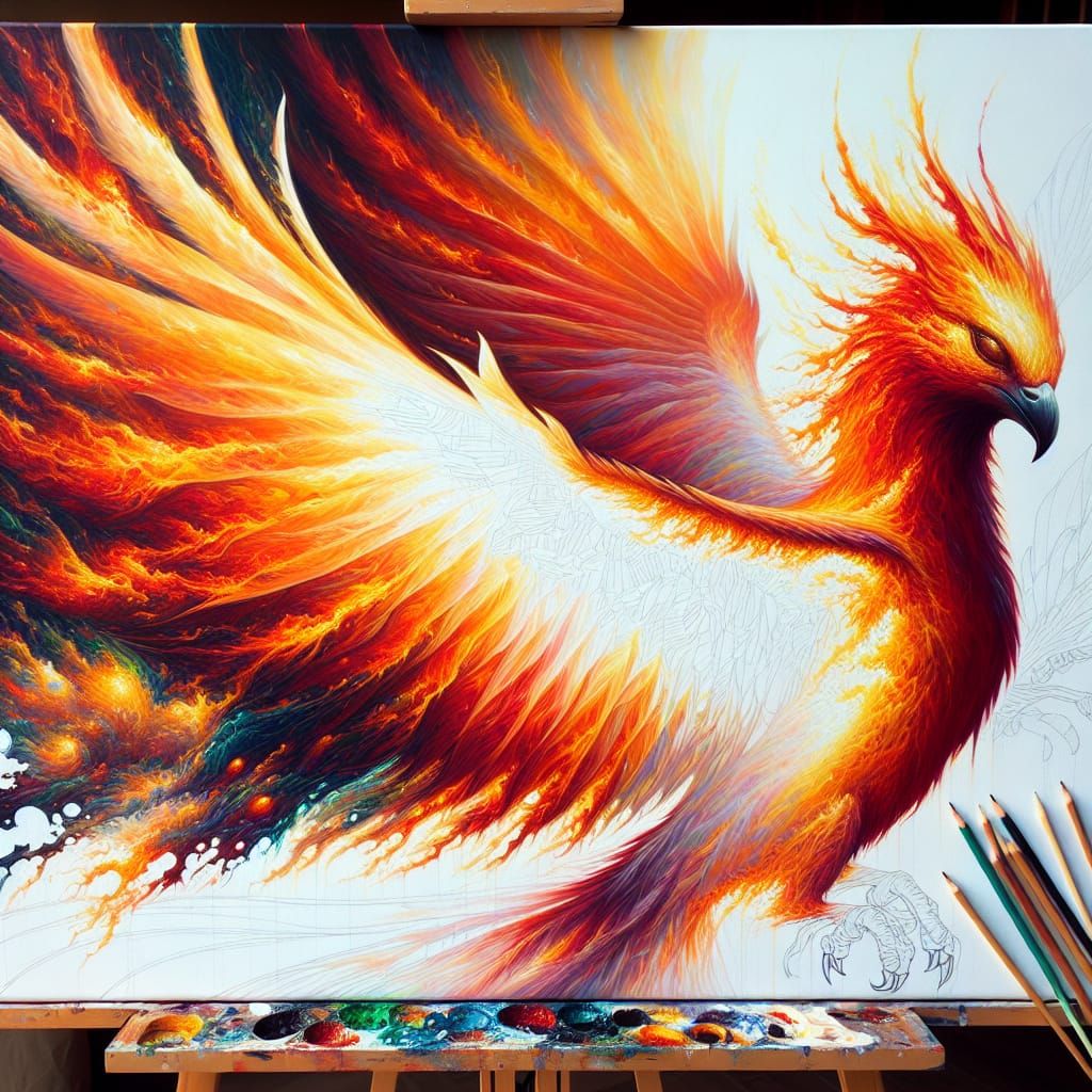 Phoenix Painting: Work in Progress