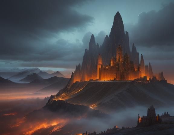 Armenia Under Radiant Flag Sky: Digital Matte Painting