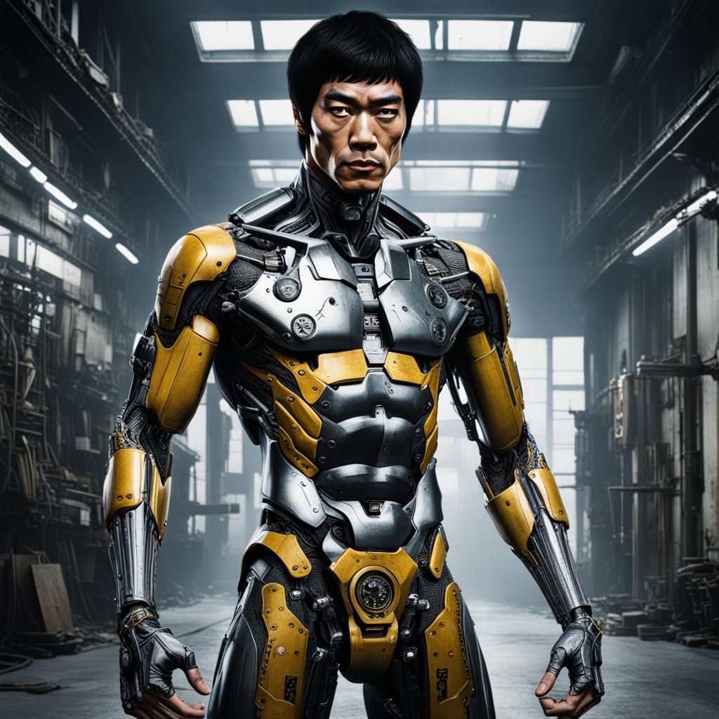 Bruce Lee as a Cybernetic Warrior