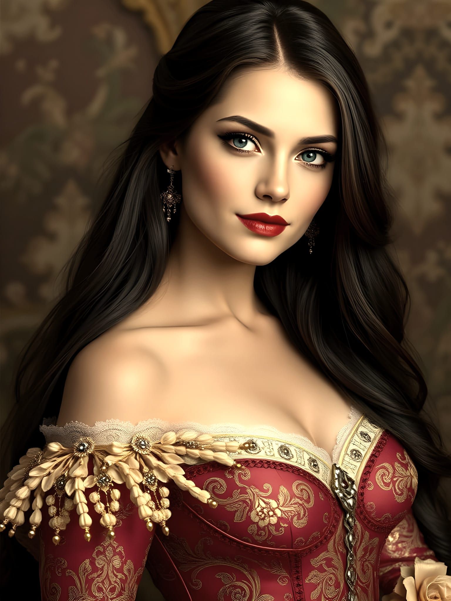 Regency-Era Noblewoman in Elegant Attire