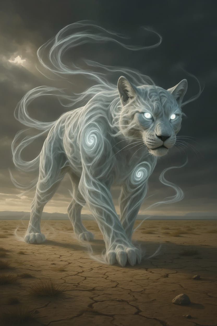 Wind Elemental Leopard on Dry Plains