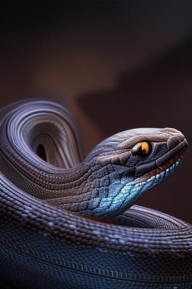 Hyper Detailed Concept Art of a Snake in Vivid Color