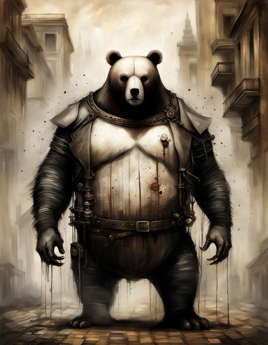 Cyborg Bear Phantom in Volcanic Hyperspace