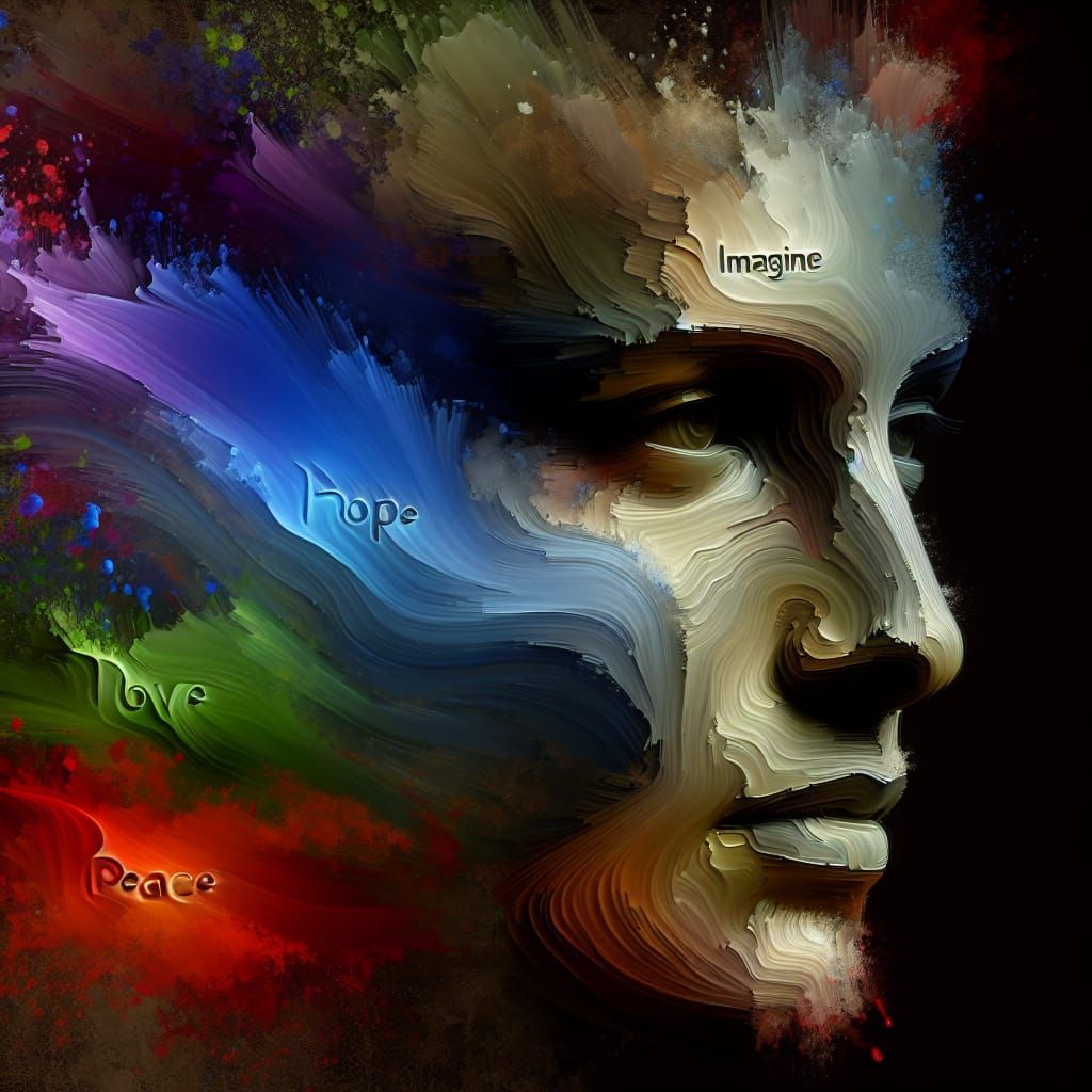 Abstract Emotions Portrait in Splash Art Style