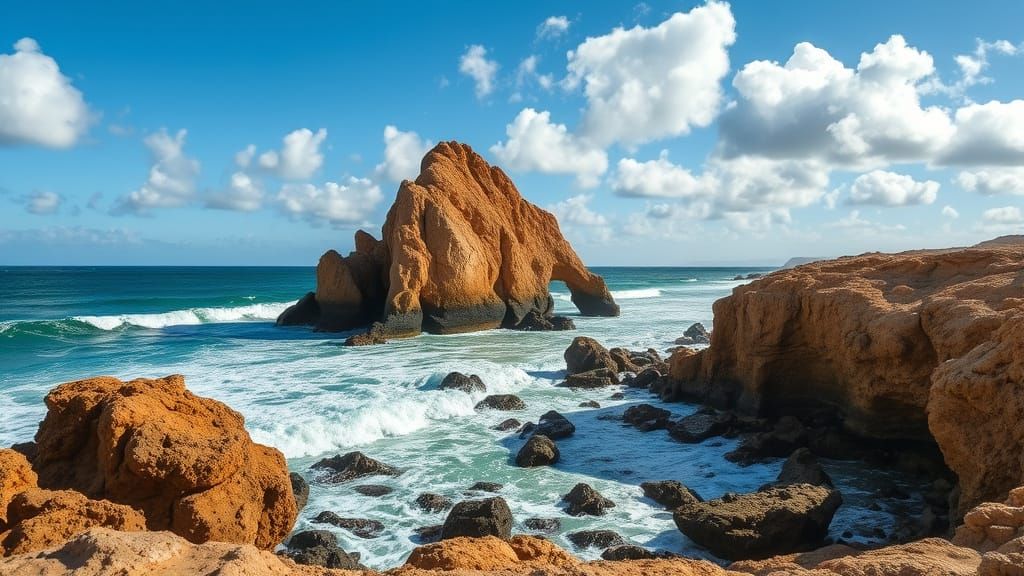 Dramatic Algarve Coastline Rock Formation
