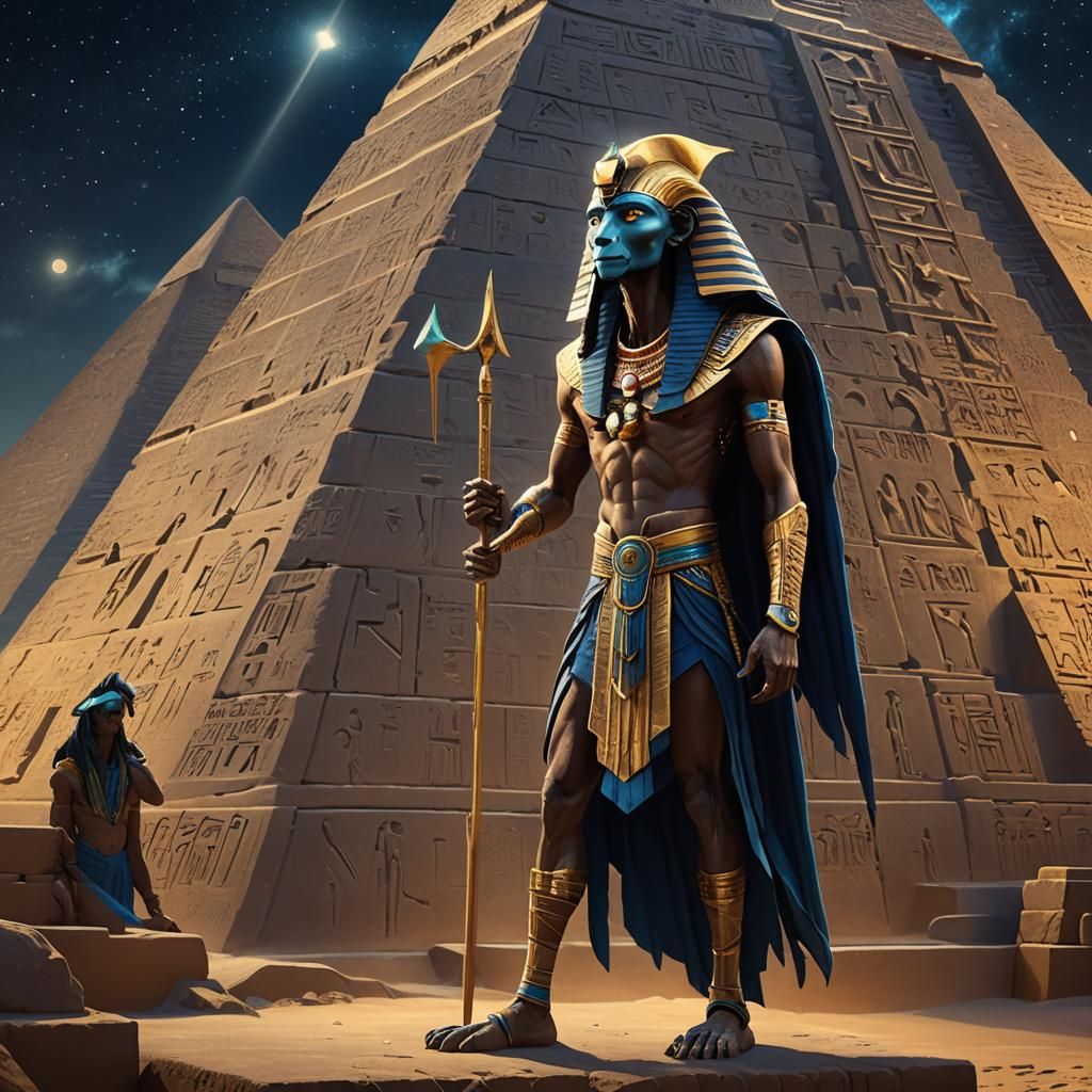 Thoth at Night: Hyperrealistic Concept Art