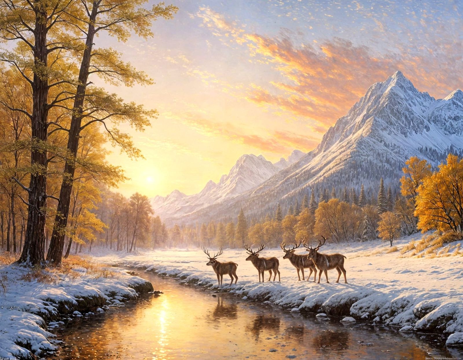 Reindeers in the Oural Landscape
