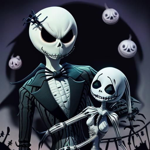 Jack Skellington in a Nightmare Scene