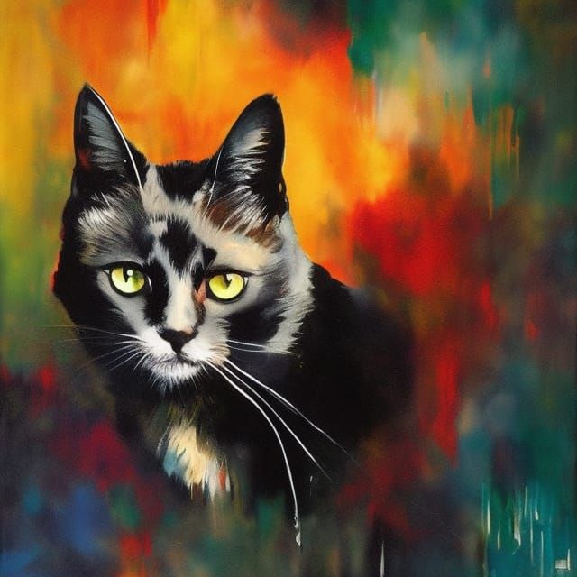 Dramatic Cat Splash Art by Alex Maleev Style