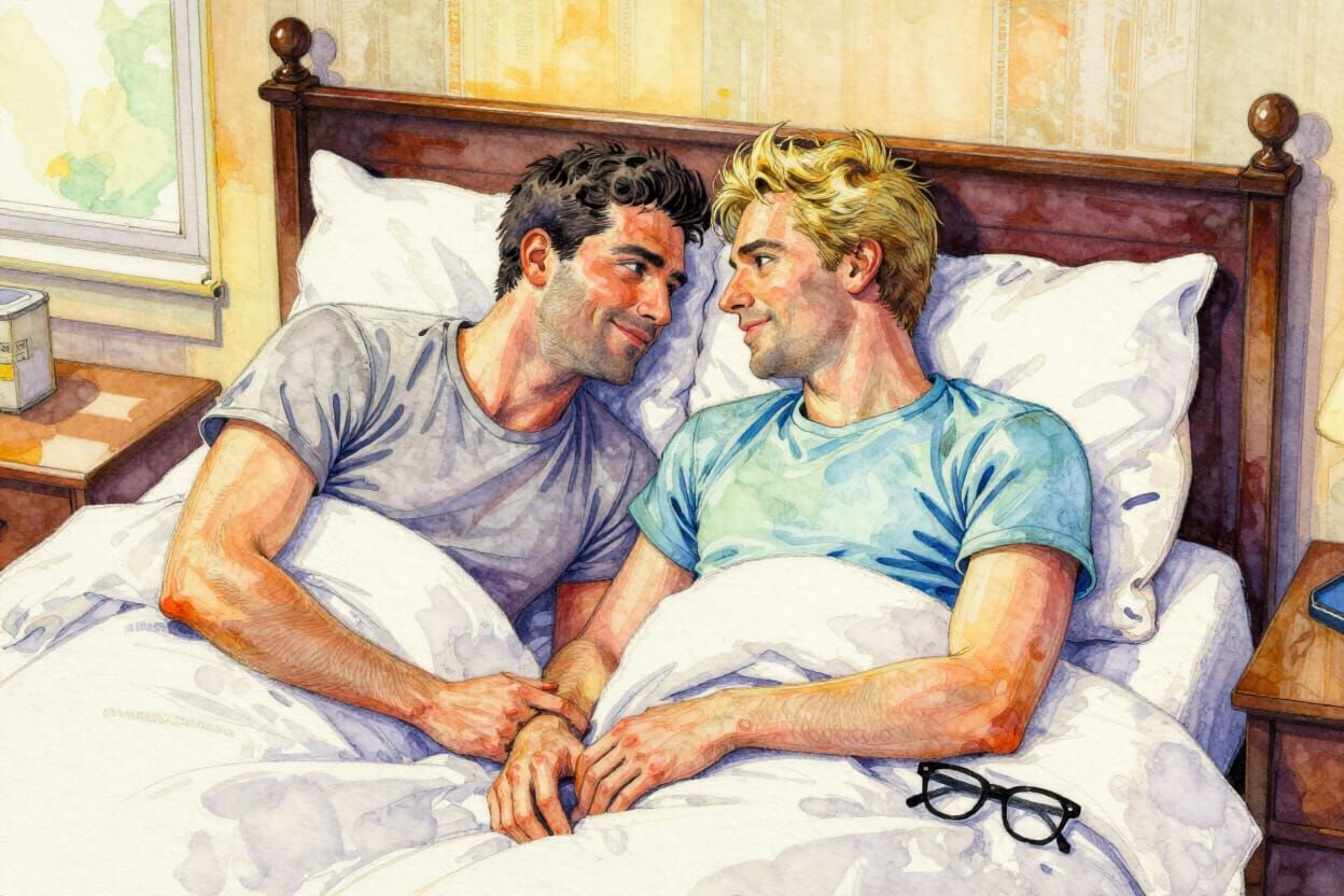 Intimate Couple Portrait in Alcohol Ink Style