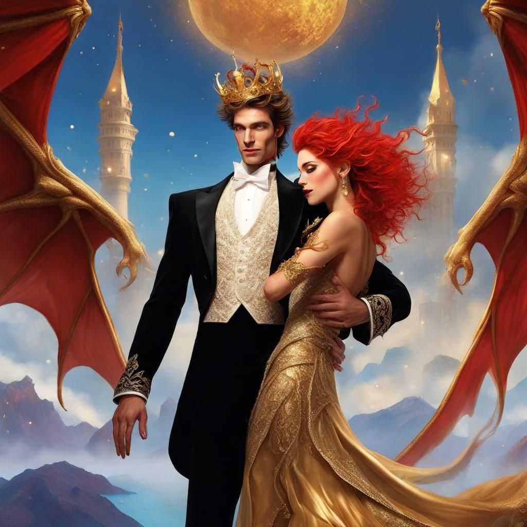 Fantasy Prince Dancing Under Three Moons