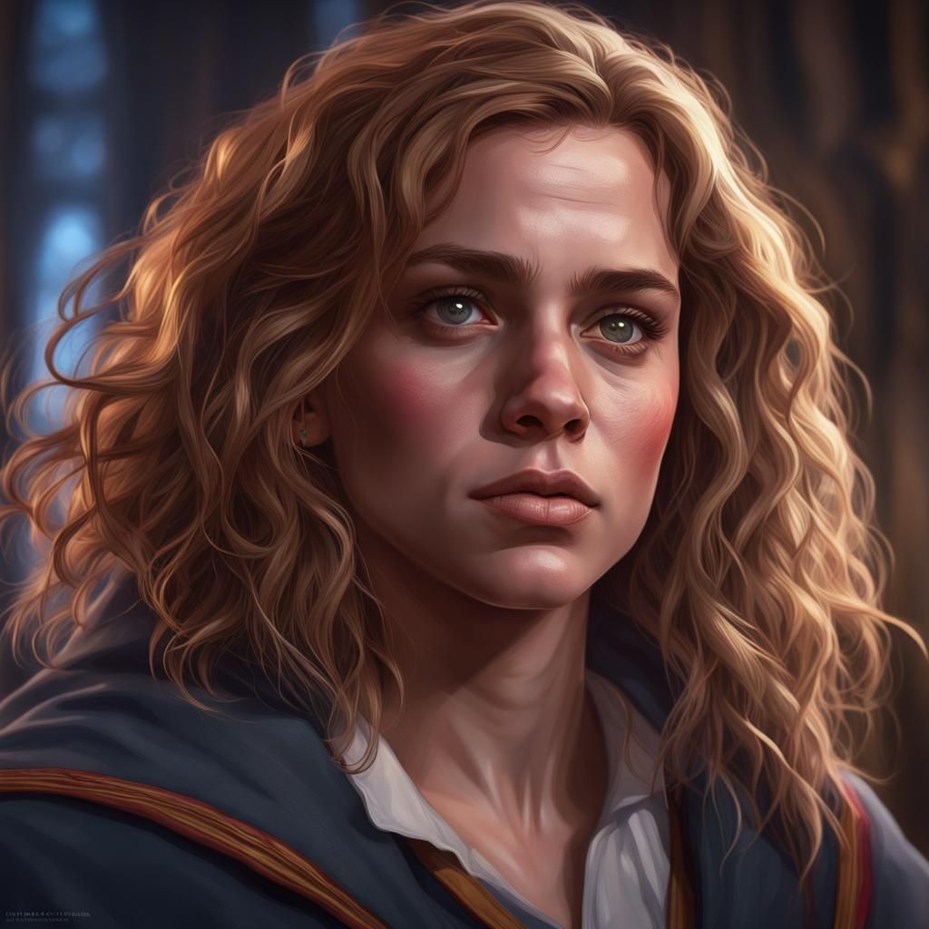 Hermione Granger Portrait in Art Nouveau Style