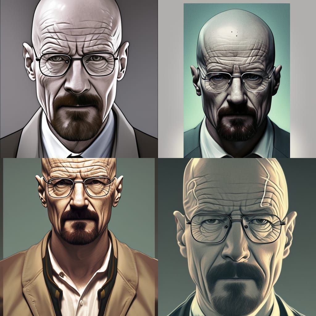 Walter White Portrait in Hyperdetailed Style