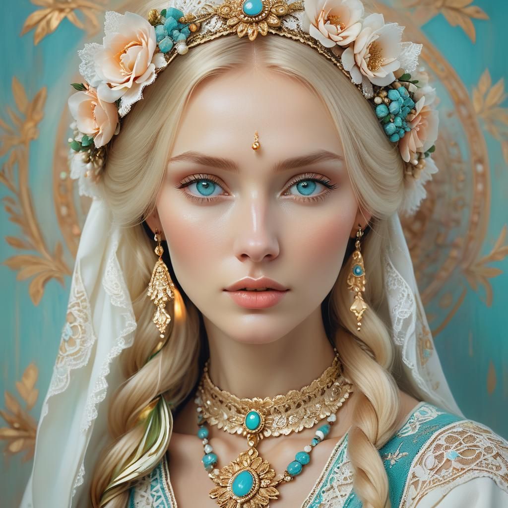 Slavic Beauty in Traditional Dress: Romantic Realism