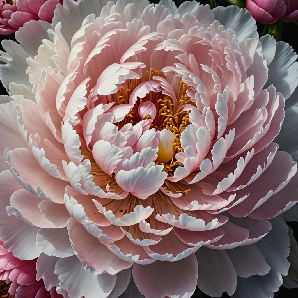 Hyperrealistic Peony with Dramatic Lighting