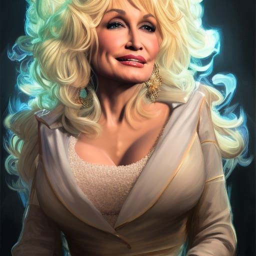 Hyperrealistic Portrait of Dolly Parton, Dark Skin