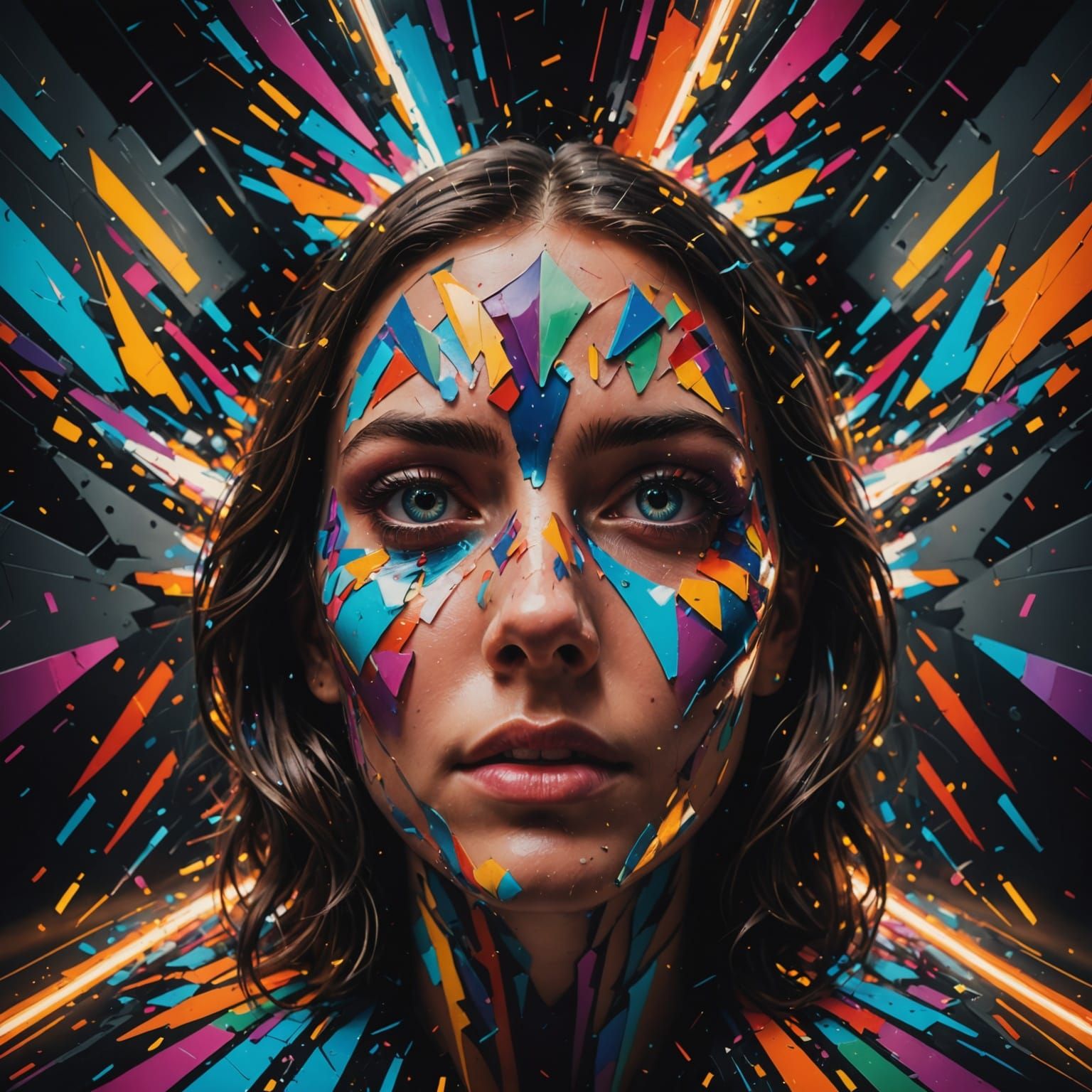 Hyperrealistic Kaleidoscope of Light at Tunnel End