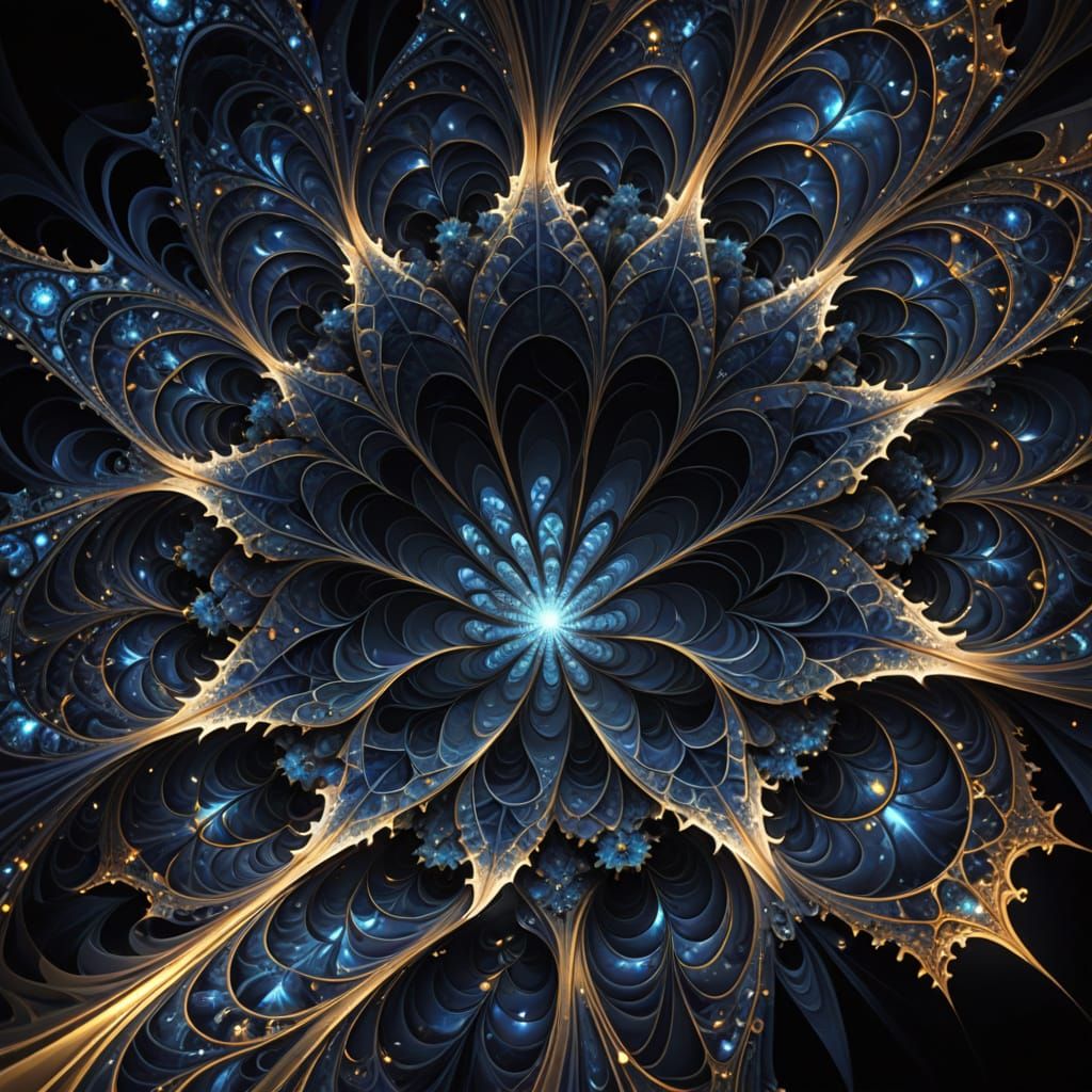 Fractal Art: Ethereal Light and Shadow Dance