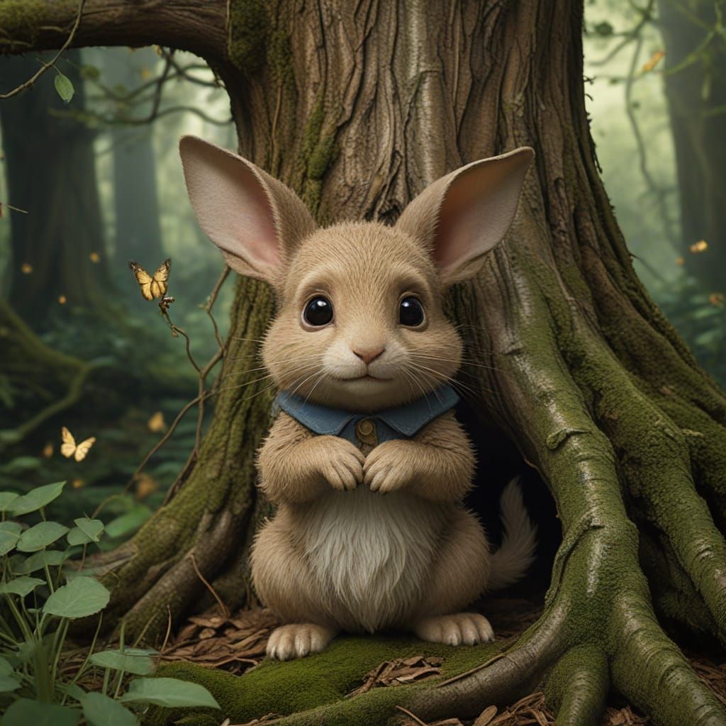 Whimsical Forest Puppy in Enchanted Style