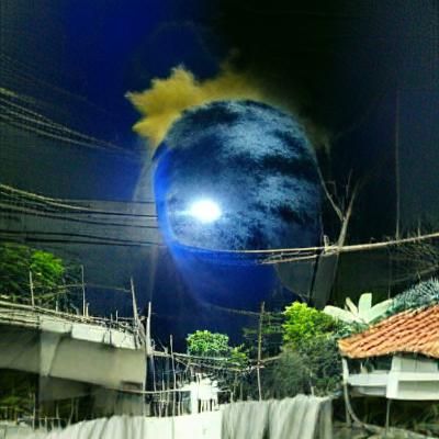 Dark Blue Moon with Bright Sun