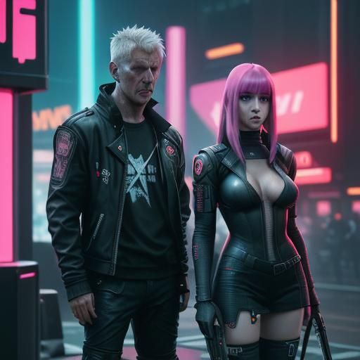 Hanzel and Gretyl in Cyberpunk 2099 Neon City