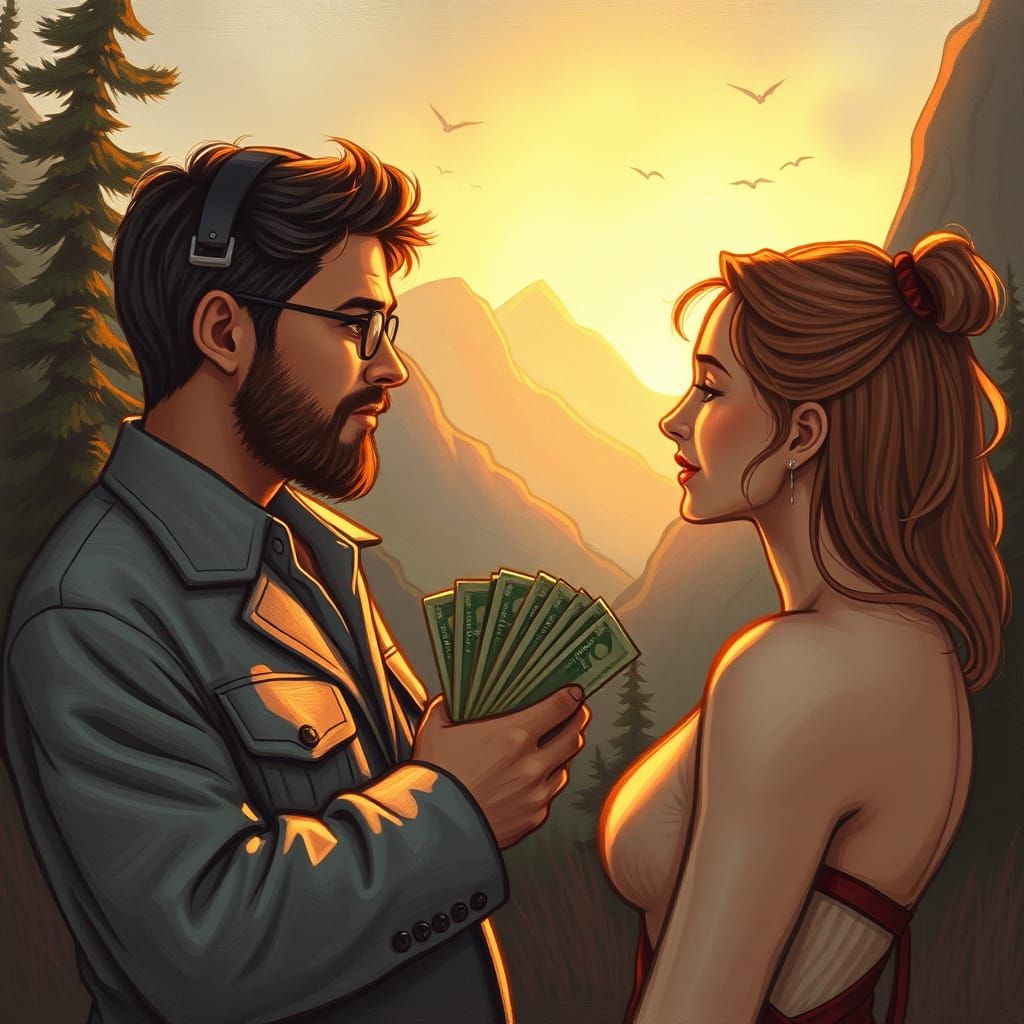 Wealth and Pursuit: An AI Generated Image