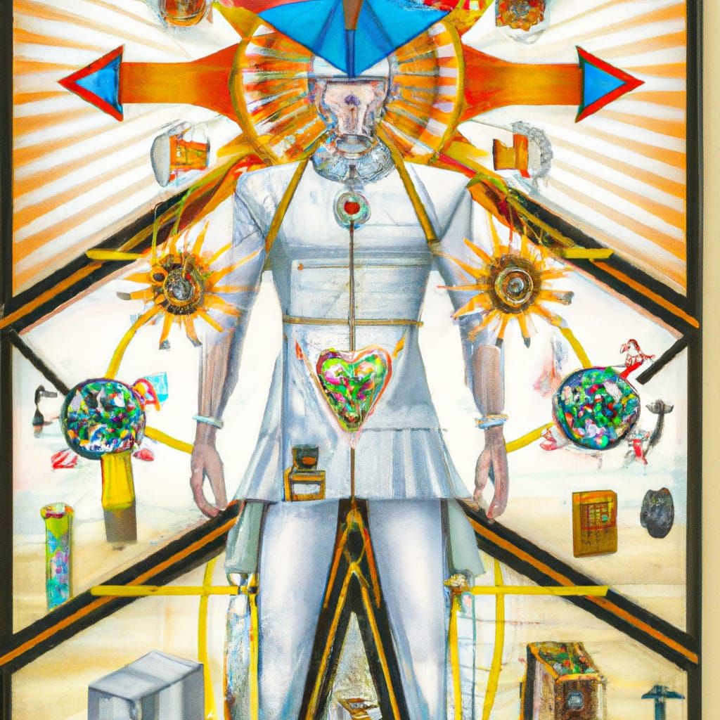 Fiery Man: A Digital Tarot Card Illustration