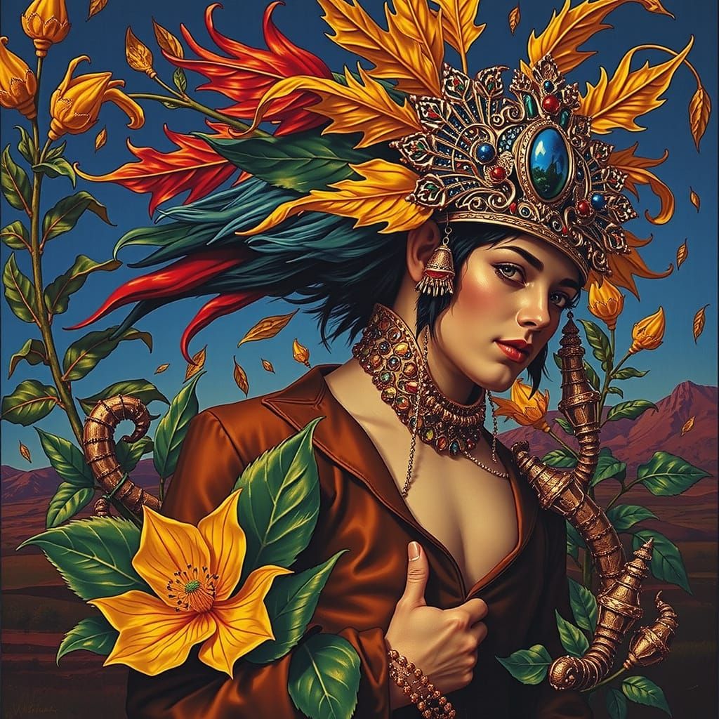 Chimaera of Life and Infinity with Teal Hair