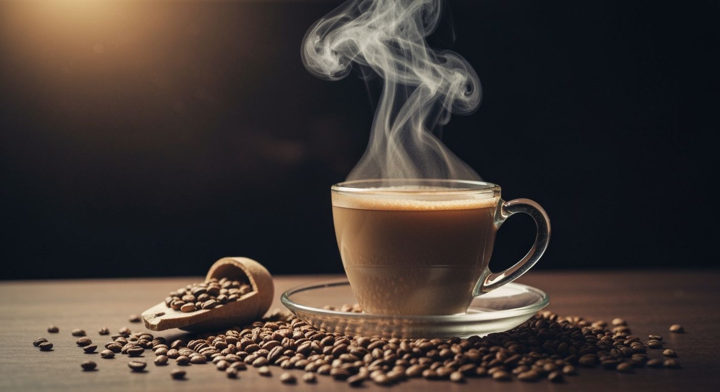 Retro Modern Fantasy Coffee Cup with Steam