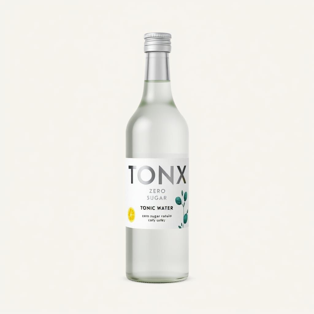 TONX Zero Sugar Tonic Water: Minimalist Bottle Design