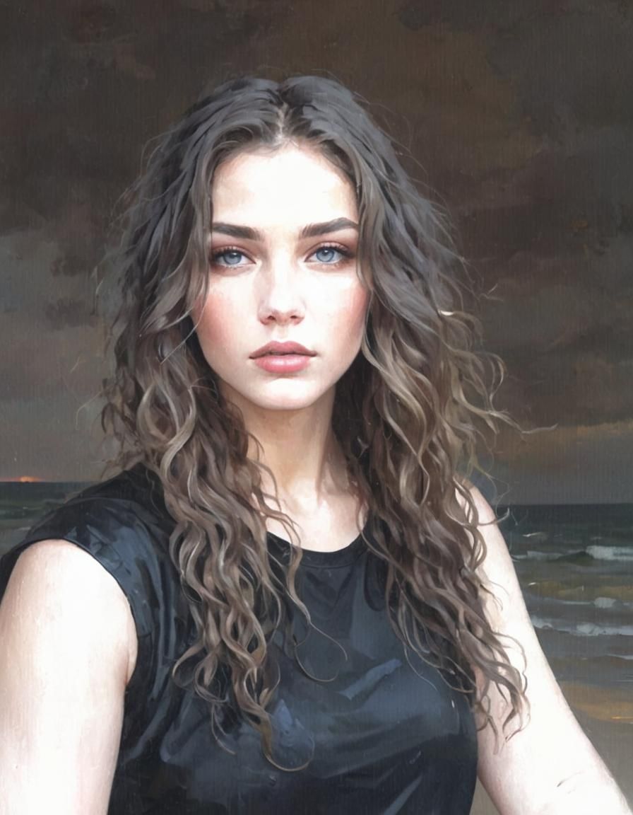 Palette Knife Oil Painting: Woman with Blonde Hair