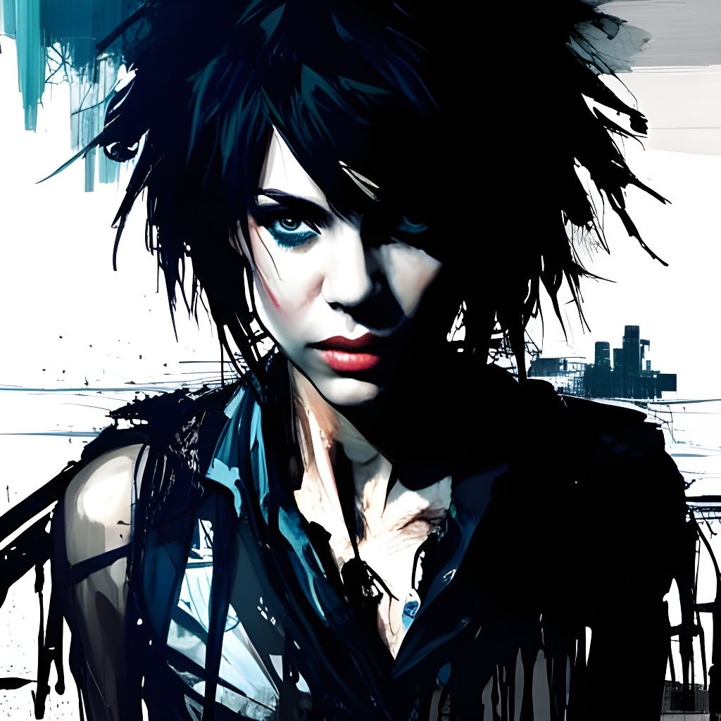 Dark Cityscape: Dynamic Digital Art Portrait