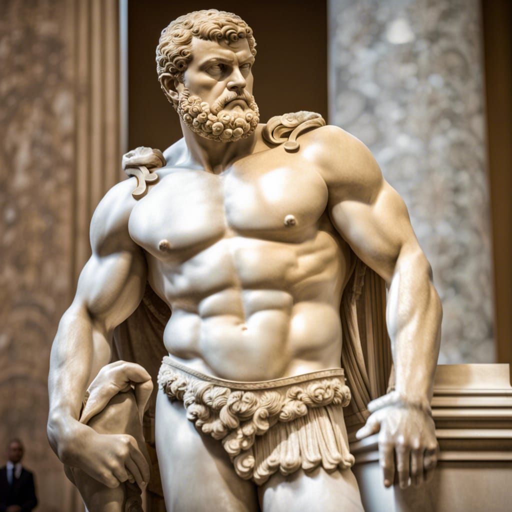 Carved Marble Statue of Emperor Caracalla