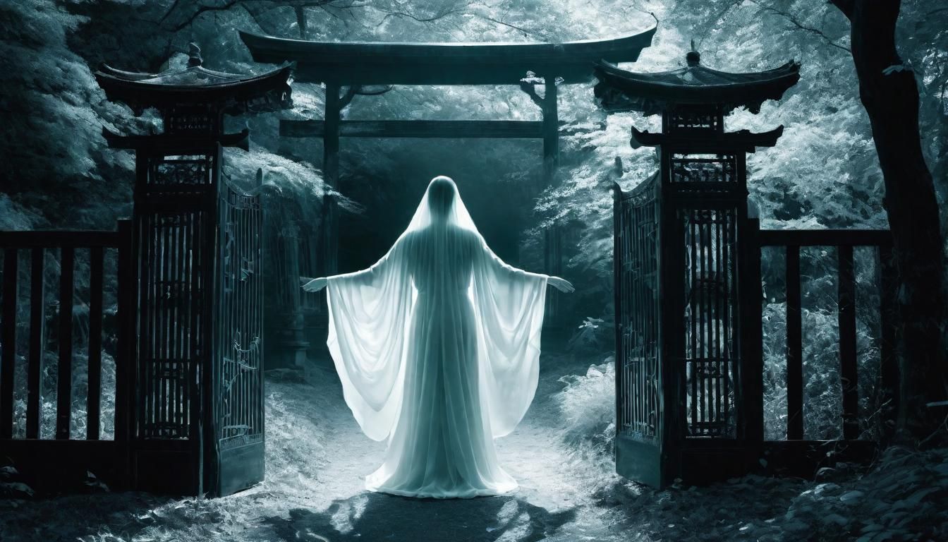 Ethereal Ghost in Infrared Beckons at Portal Gate