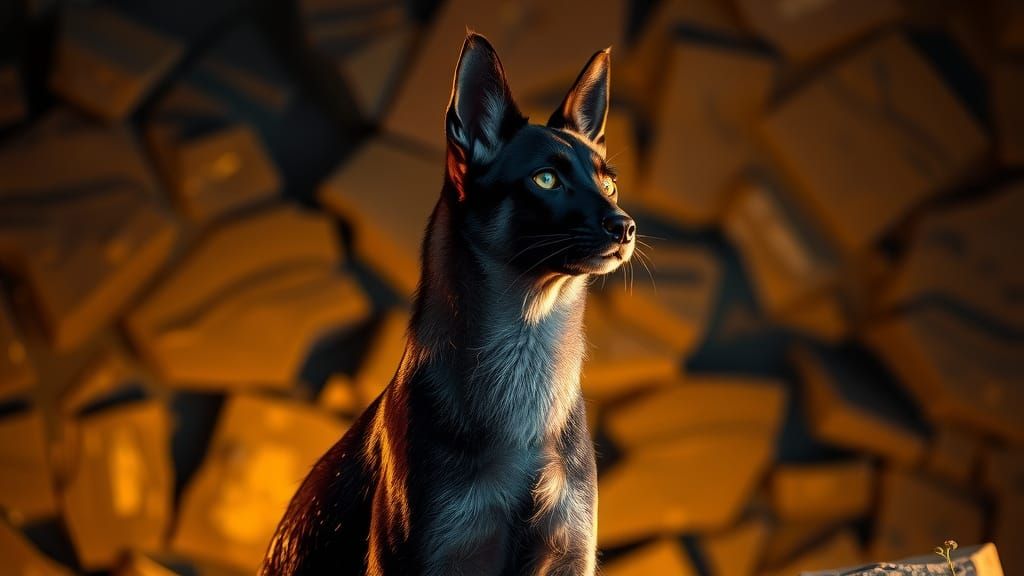 Hybrid Creature Portrait in Nocturnal Lighting