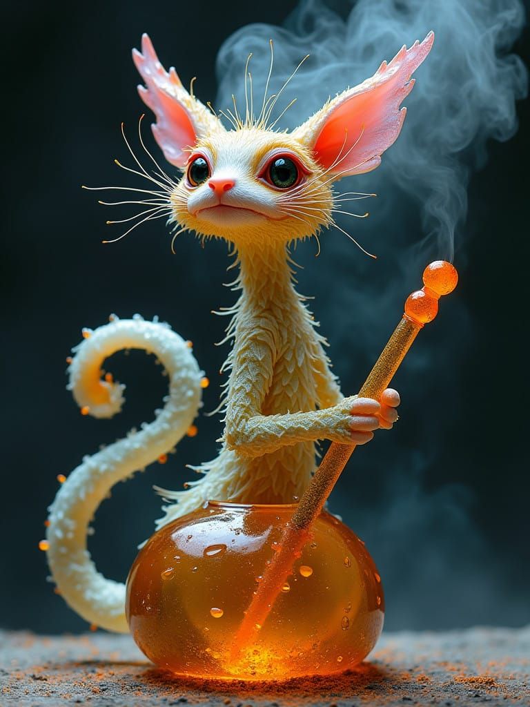 Glass Hookah Fantastical Creature Concept Art