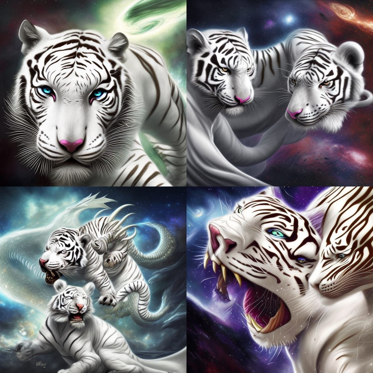 white tiger vs Dragon