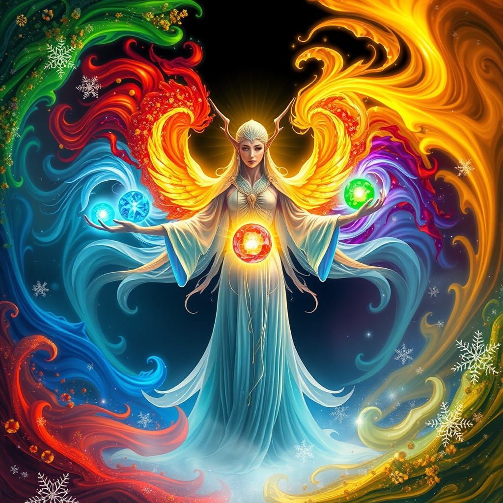 Serene Seasonal Guardian in Ethereal Robes