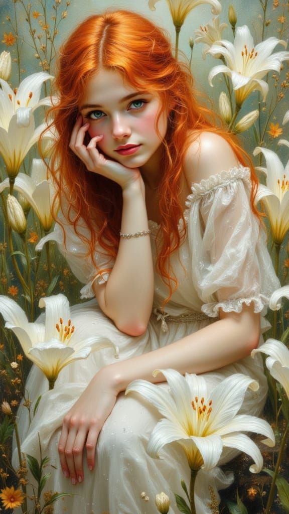 Ethereal Fairy Girl in Realistic Oil Painting Style