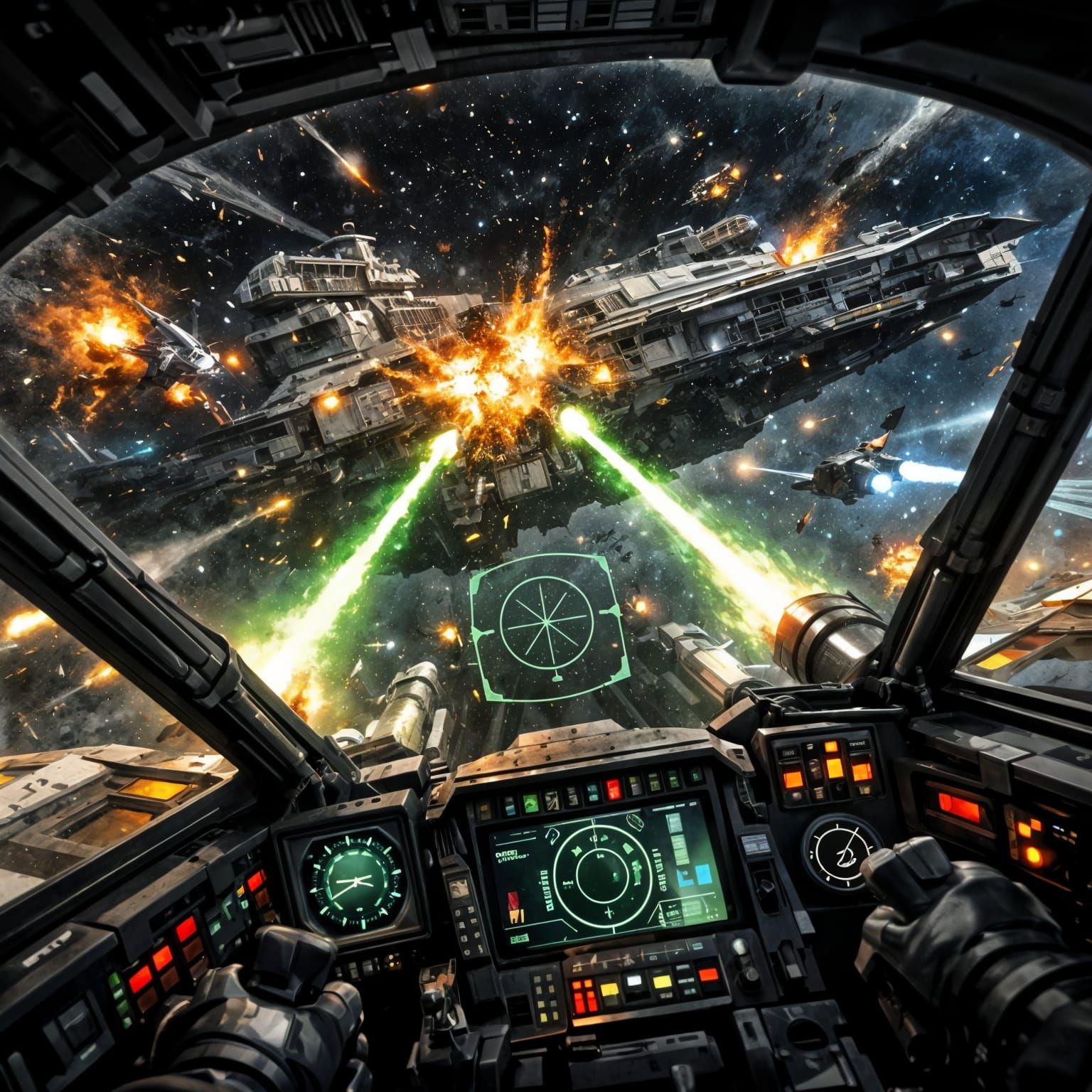 Starfighter Cockpit POV in Epic Space Battle