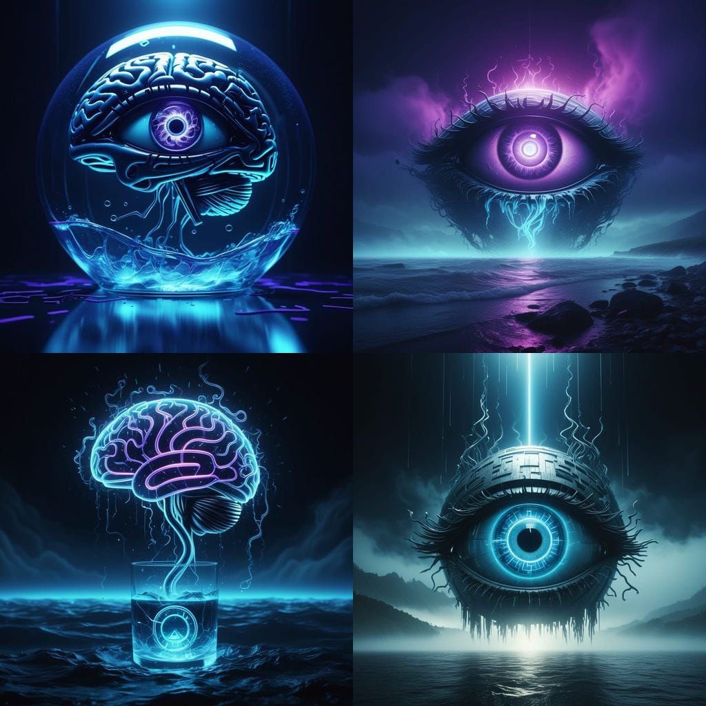 A Futuristic Optical Illusion in Dark Fantasy Style