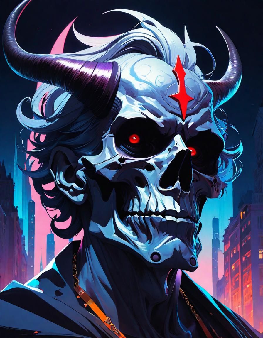 Baphomet Caricature in Anime Style