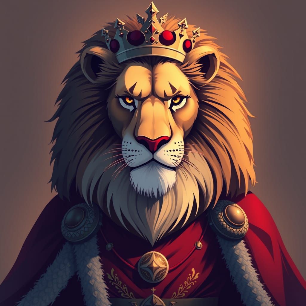 Regal Lion in Anime-Inspired Masterpiece